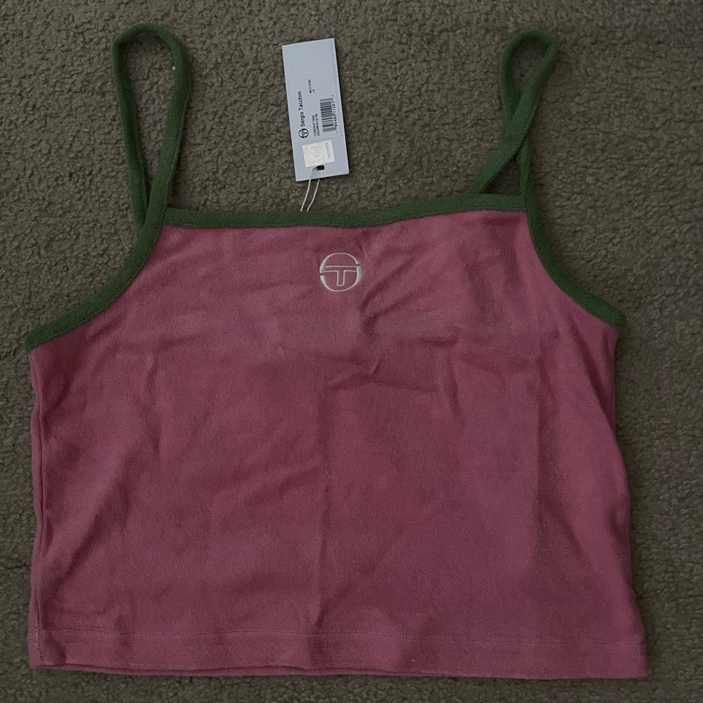 Sergio Tacchini Pink Sleeveless Fitted Crop Camisole